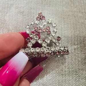 Dog Rhinestone Heart and Bone Crown Barette